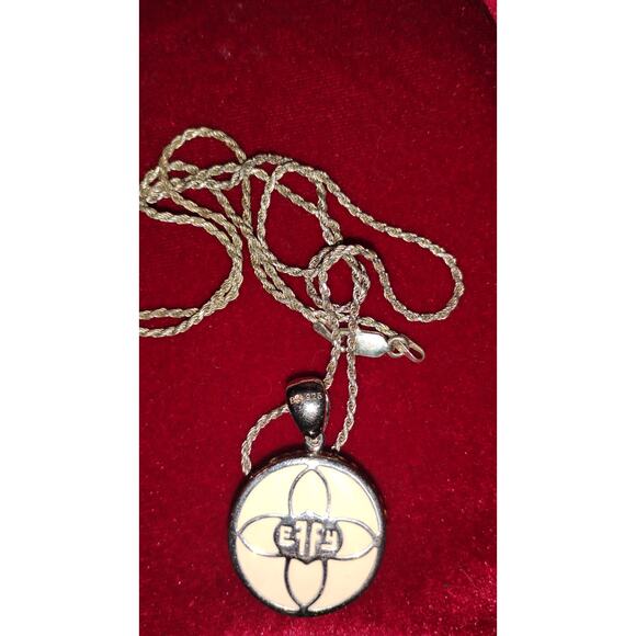 Vintage EFFY Sterling Silver Medallion Necklace Topaz-Tested Stones BH 925 - Picture 3 of 4